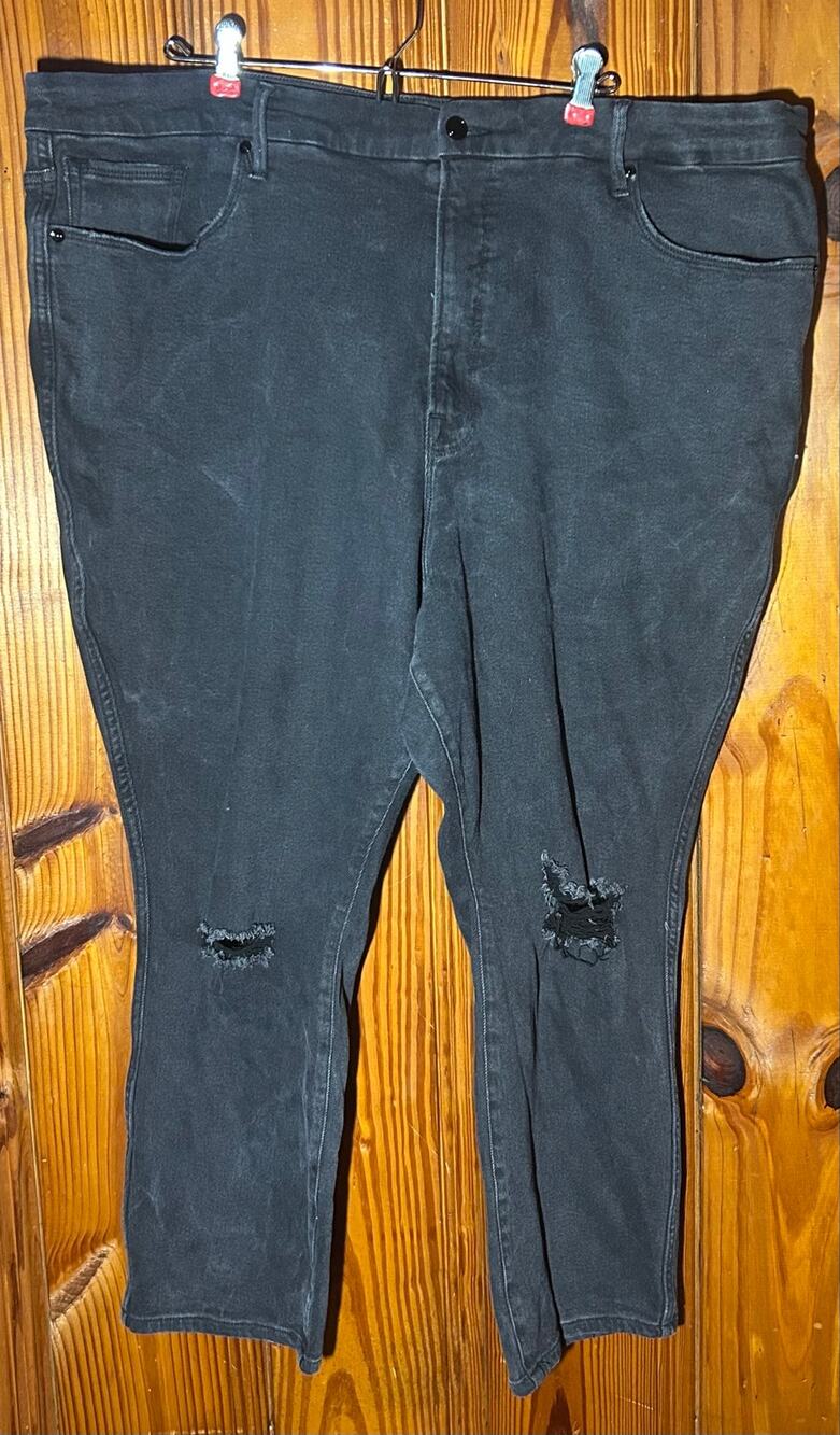 Good American Women’s black Jegging Distressed moto high rise plus size 24